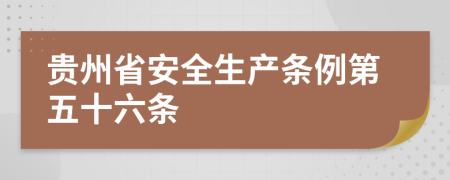 贵州省安全生产条例第五十六条