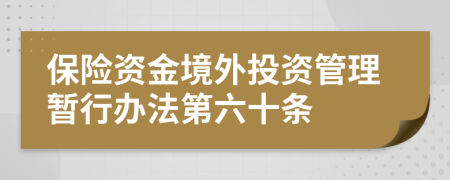 保险资金境外投资管理暂行办法第六十条