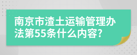 南京市渣土运输管理办法第55条什么内容?