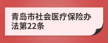 青岛市社会医疗保险办法第22条