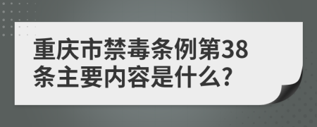 重庆市禁毒条例第38条主要内容是什么?