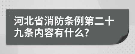 河北省消防条例第二十九条内容有什么?