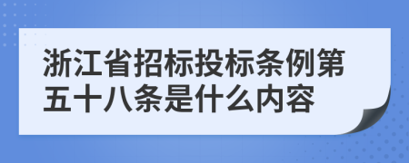 浙江省招标投标条例第五十八条是什么内容