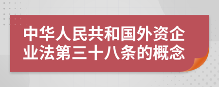 中华人民共和国外资企业法第三十八条的概念