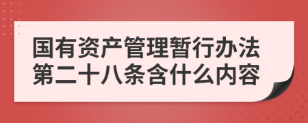 国有资产管理暂行办法第二十八条含什么内容