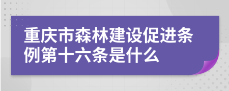 重庆市森林建设促进条例第十六条是什么