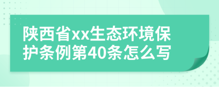 陕西省xx生态环境保护条例第40条怎么写