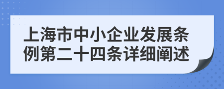 上海市中小企业发展条例第二十四条详细阐述