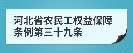 河北省农民工权益保障条例第三十九条