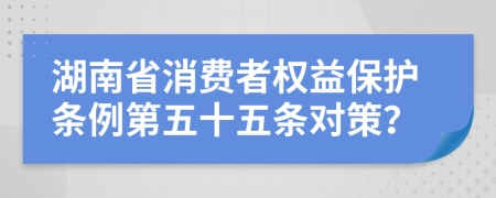 湖南省消费者权益保护条例第五十五条对策？