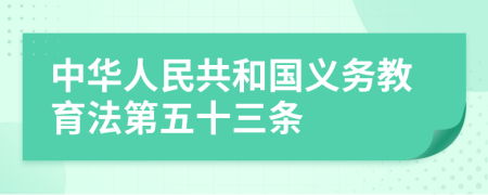 中华人民共和国义务教育法第五十三条