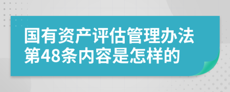 国有资产评估管理办法第48条内容是怎样的