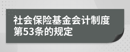 社会保险基金会计制度第53条的规定