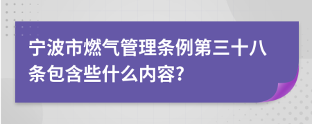 宁波市燃气管理条例第三十八条包含些什么内容?