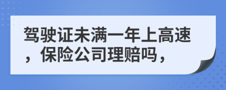 驾驶证未满一年上高速，保险公司理赔吗，