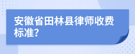 安徽省田林县律师收费标准？