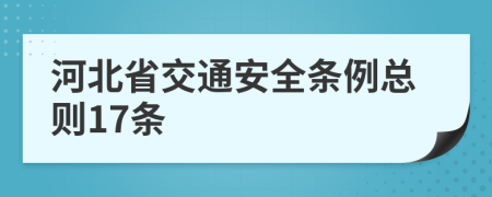 河北省交通安全条例总则17条