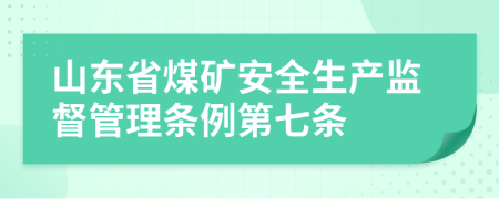 山东省煤矿安全生产监督管理条例第七条