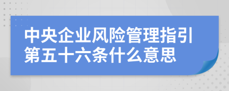 中央企业风险管理指引第五十六条什么意思