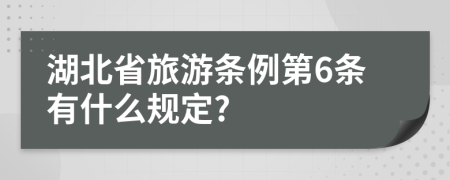 湖北省旅游条例第6条有什么规定?