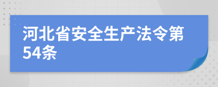 河北省安全生产法令第54条