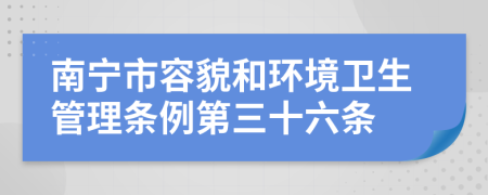 南宁市容貌和环境卫生管理条例第三十六条