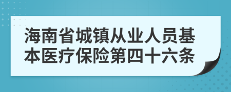 海南省城镇从业人员基本医疗保险第四十六条