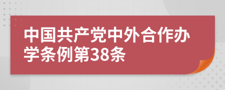 中国共产党中外合作办学条例第38条