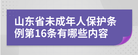 山东省未成年人保护条例第16条有哪些内容