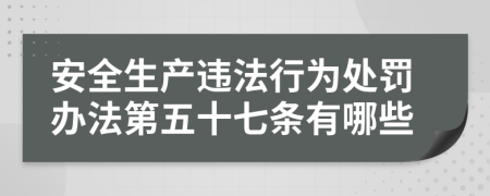 安全生产违法行为处罚办法第五十七条有哪些