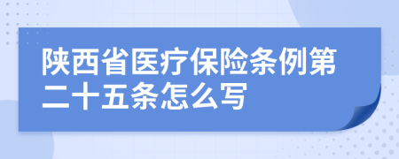 陕西省医疗保险条例第二十五条怎么写