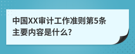 中国XX审计工作准则第5条主要内容是什么?