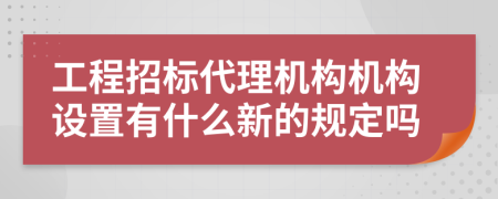 工程招标代理机构机构设置有什么新的规定吗