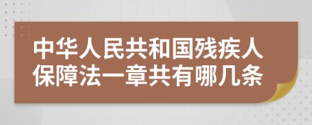 中华人民共和国残疾人保障法一章共有哪几条