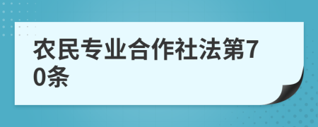 农民专业合作社法第70条