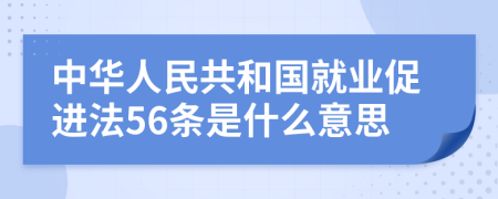 中华人民共和国就业促进法56条是什么意思