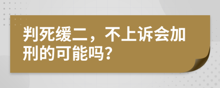 判死缓二，不上诉会加刑的可能吗？