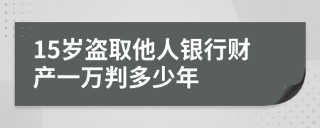 15岁盗取他人银行财产一万判多少年