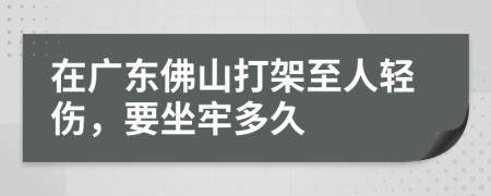 在广东佛山打架至人轻伤，要坐牢多久