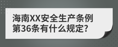 海南XX安全生产条例第36条有什么规定?