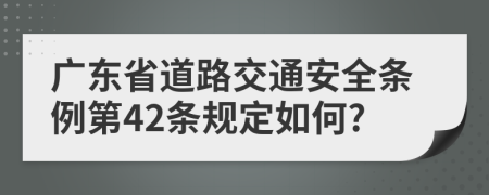 广东省道路交通安全条例第42条规定如何?