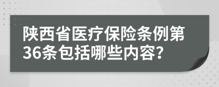 陕西省医疗保险条例第36条包括哪些内容？