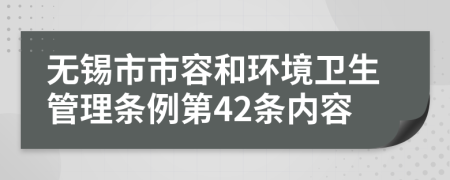 无锡市市容和环境卫生管理条例第42条内容