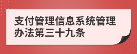 支付管理信息系统管理办法第三十九条