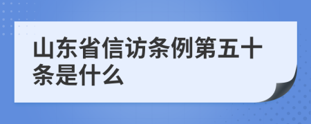 山东省信访条例第五十条是什么