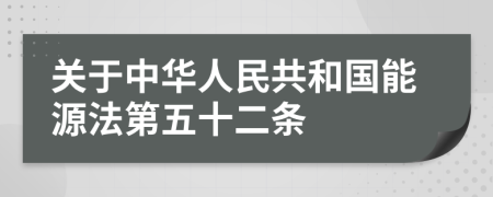 关于中华人民共和国能源法第五十二条