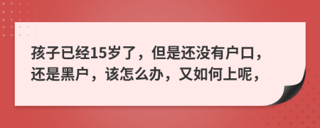 孩子已经15岁了，但是还没有户口，还是黑户，该怎么办，又如何上呢，