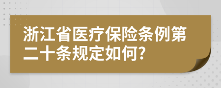 浙江省医疗保险条例第二十条规定如何?