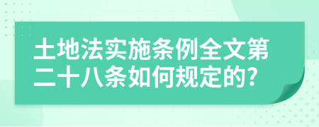 土地法实施条例全文第二十八条如何规定的?