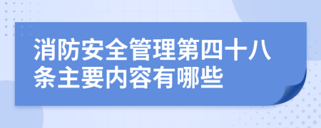 消防安全管理第四十八条主要内容有哪些